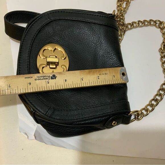 Emma Fox Leather crossbody bag gold chain strap accent - Picture 9 of 9